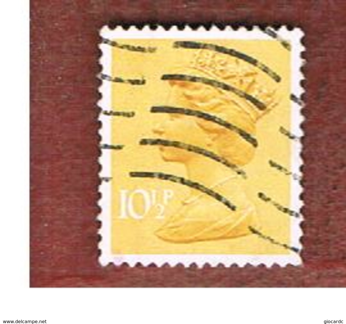 GRAN BRETAGNA (UNITED KINGDOM) -  SG X890  -  1976 QUEEN ELIZABETH II  10 YELLOW  - USED° - Usati