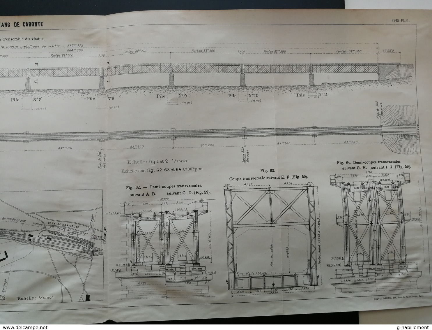 ANNALES DES PONTS Et CHAUSSEES (DEP 13) - Viaduc Sur L'étang De Caronte - Imp A. Gentil - 1915 (CLC73) - Cartes Marines