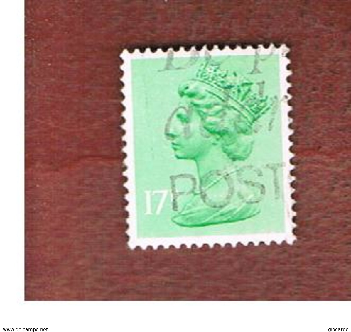 GRAN BRETAGNA (UNITED KINGDOM) -  SG X951  -  1980 QUEEN ELIZABETH II  17 GREEN - USED° - Usati