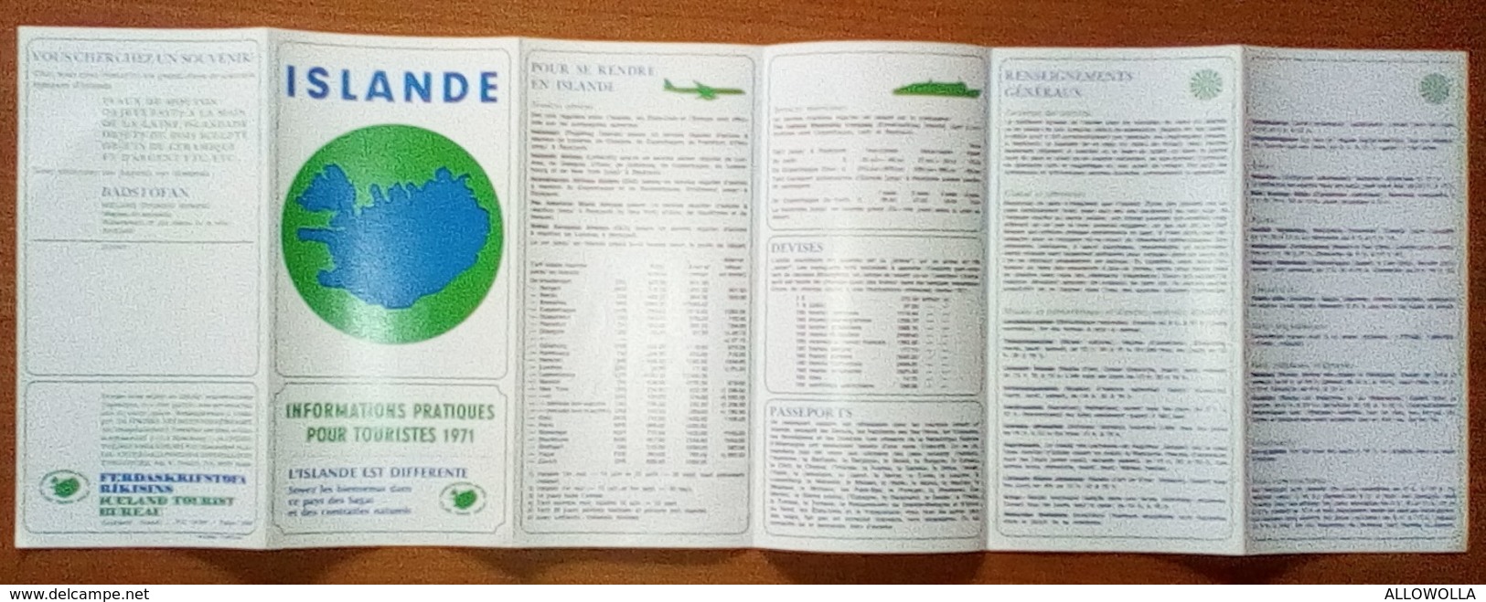 3282 "ISLANDE-INFORMATIONS PRATIQUES POUR TOURISTES 1971"ICELAND TOURIST BUREAU -DEPLIANT 6 PIEGHI-IN FRANCESE - Dépliants Turistici