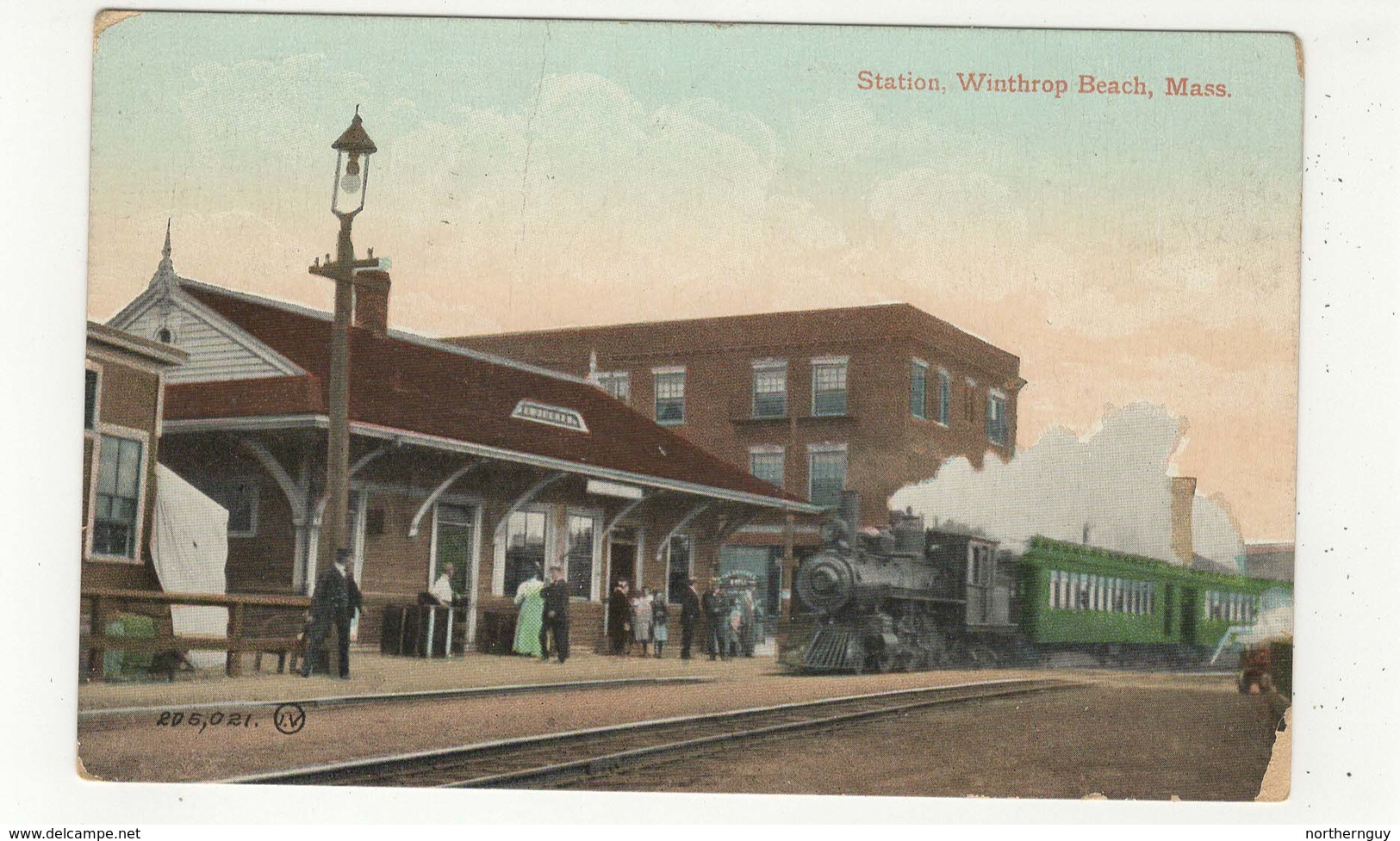 WINTHROP BEACH, Massachusetts, USA, Railroad Station / Depot, 1909 Postcard - Autres & Non Classés