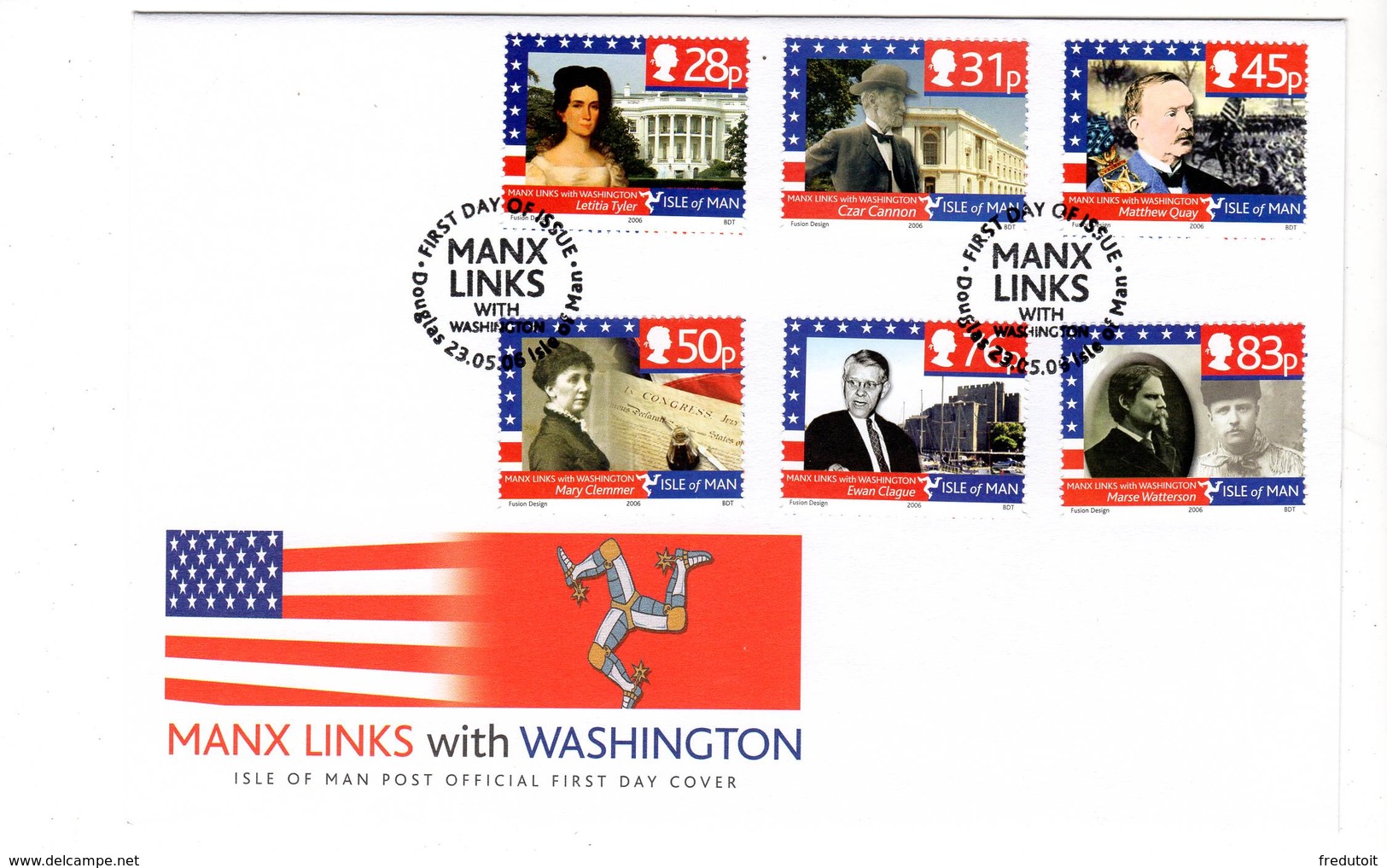 ISLE OF MAN - FDC - 2006 - Manx Links With Washington - Man (Insel)