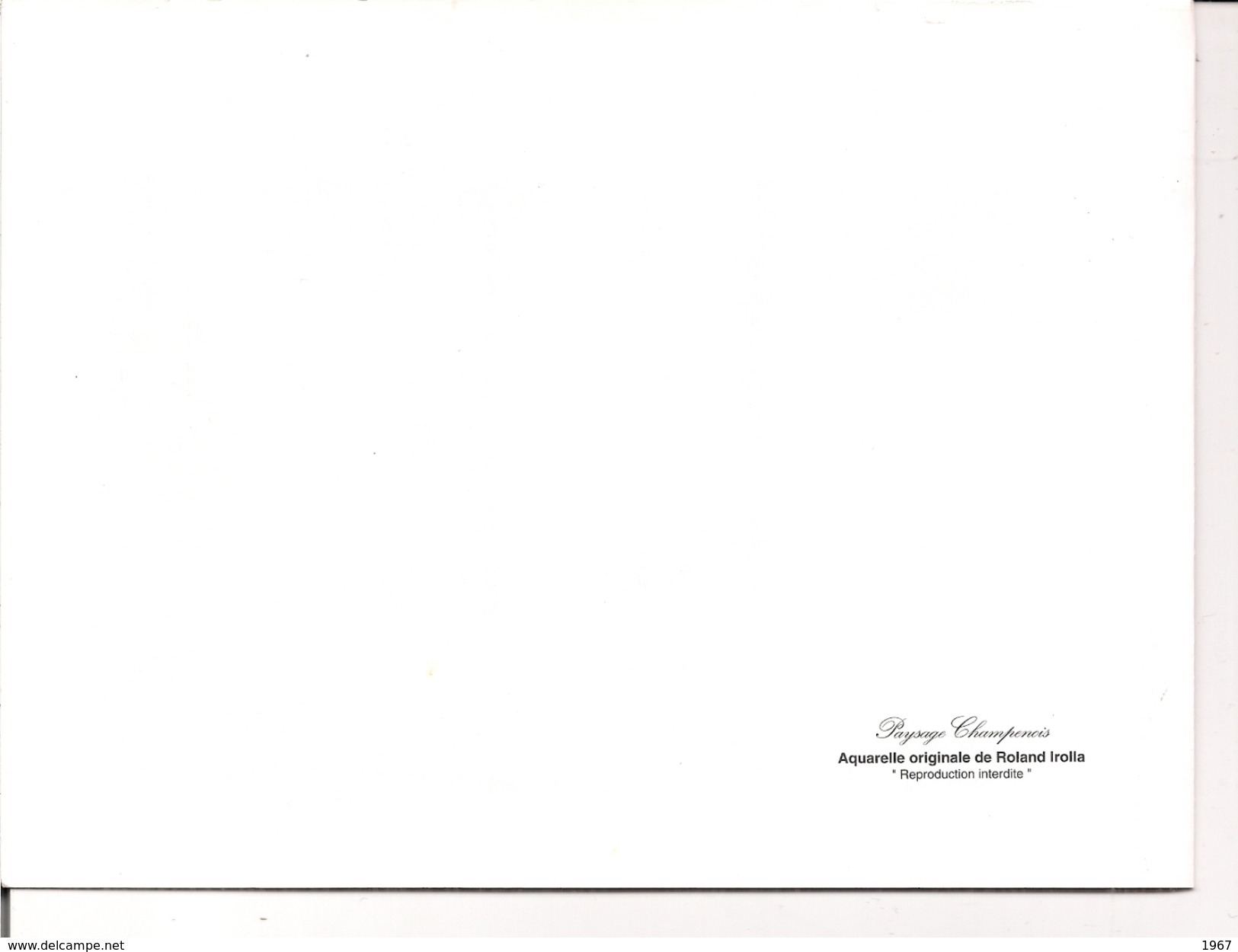 Carte Double Format 15x20 - Aquarelle Illustration Roland IROLLA - PAYSAGE CHAMPENOIS - Autres & Non Classés