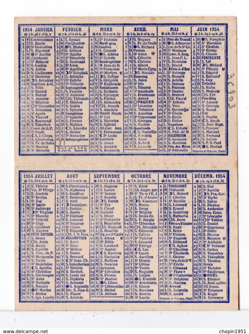 CPA - CALENDRIER PETIT FORMAT 1954 - MAISON MARYSE A RABAT (MAROC) - Petit Format : 1941-60