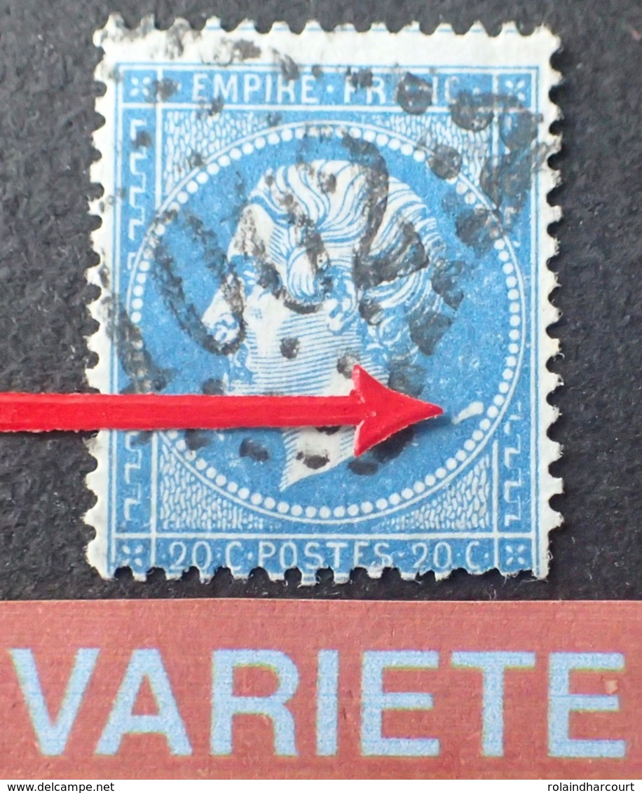 R1917/136 - NAPOLEON III N°22 - GC 1002 : CHERBOURG (Manche) - VARIETE ➤➤➤ Tache Allongée Derrière La Nuque - 1862 Napoleon III