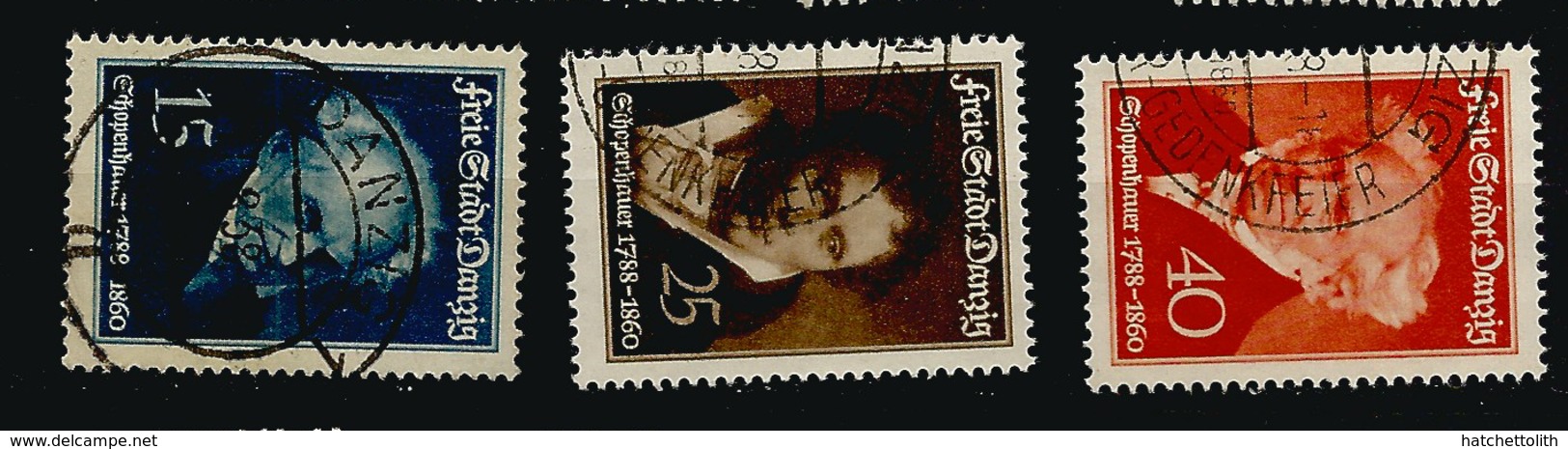 Danzig  1938  Mi.Nr.: 281-83 Schopenhauer. Set Cancelled O - Other & Unclassified