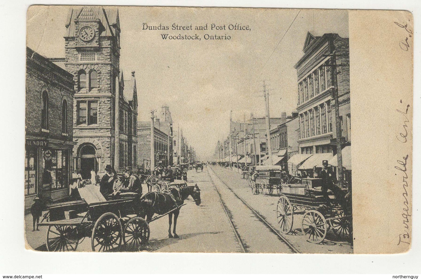 WOODSTOCK, Ontario, Canada, Dundas Street & Post Office, 190? UB Postcard, Oxford County - Autres & Non Classés