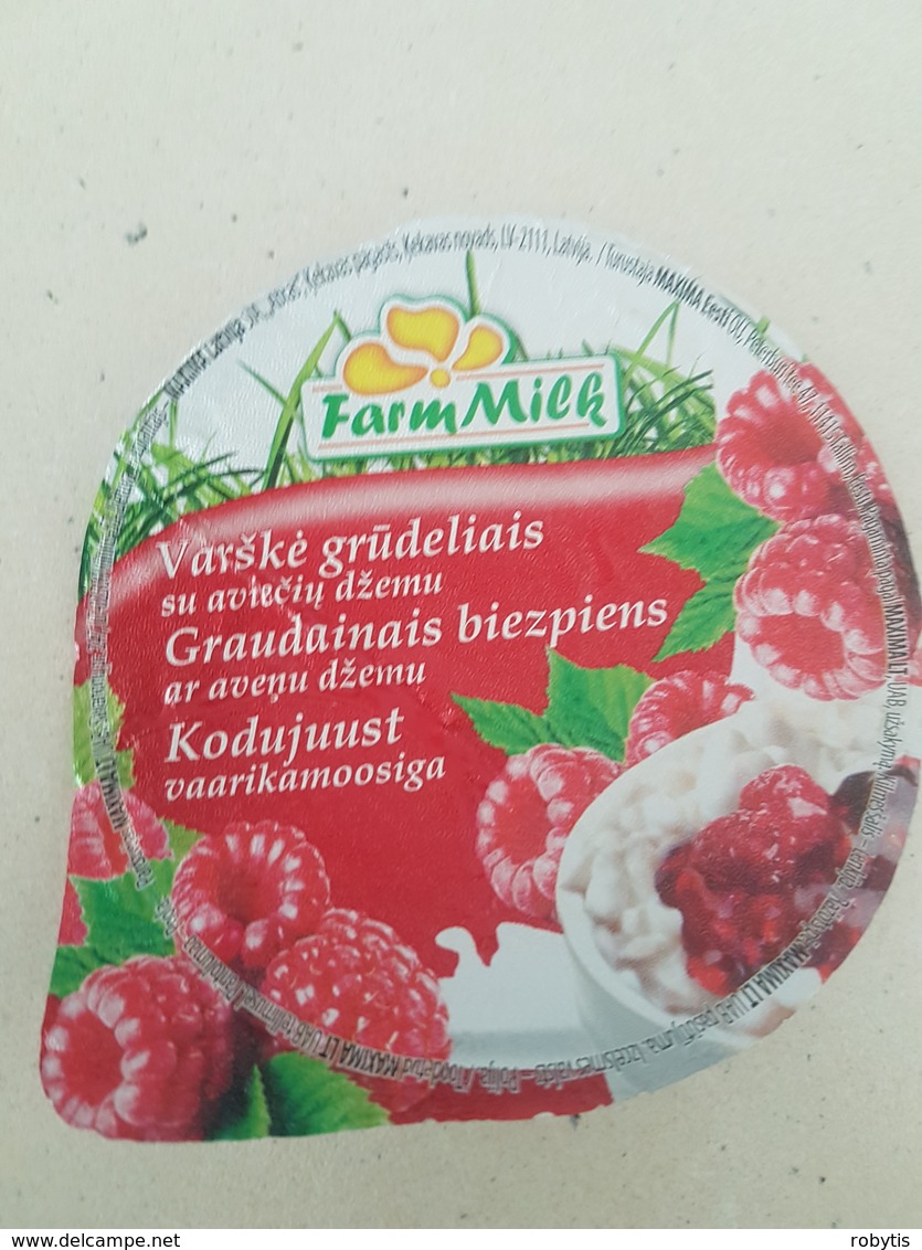 Lithuania Litauen Curd Curd With Raspberry Jam Top - Milk Tops (Milk Lids)