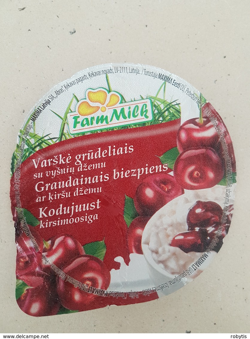 Lithuania Litauen  Curd With Cherry Jam Top - Milk Tops (Milk Lids)