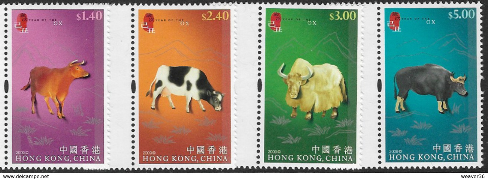 Hong Kong 2009 Year Of The Ox Set 4v Unmounted Mint [3/3472/ND] - Neufs