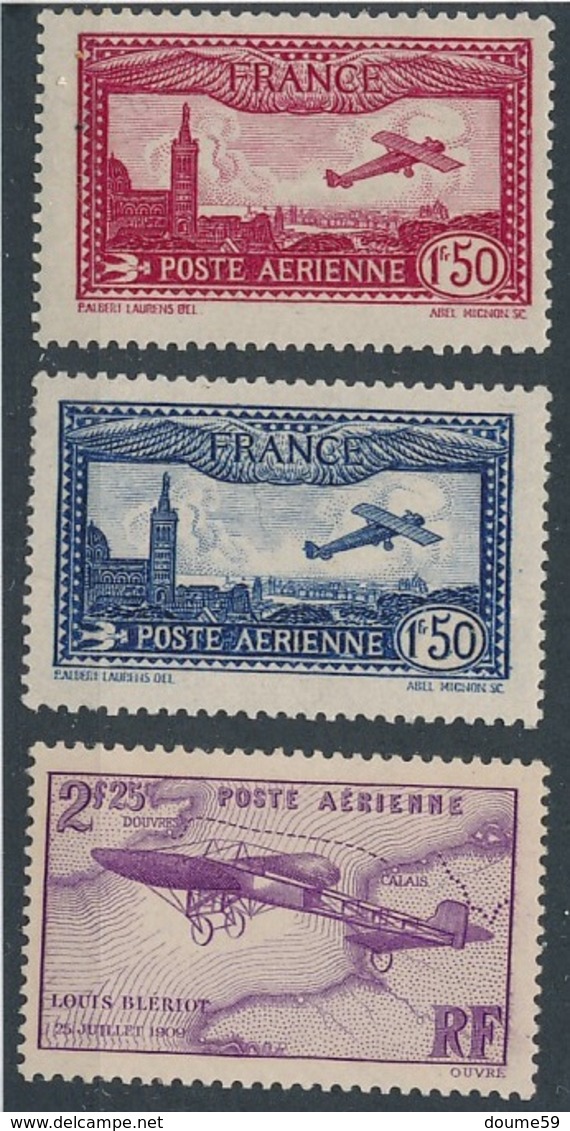 CR-24: FRANCE: Lot  Avec PA** N°5-6-7 - 1927-1959 Neufs