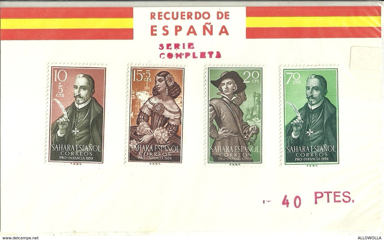 3305 "SAHARA SPAGNOLO-PRO INFANCIA-1959 " 4 VALORI NUOVI - Spanish Sahara