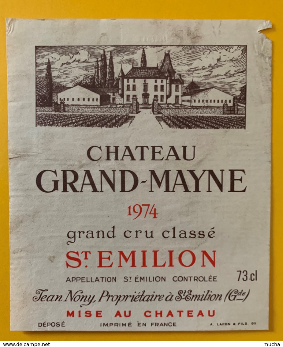 10345 - Château Grand-Mayne 1974 Saint Emilion - Beaujolais