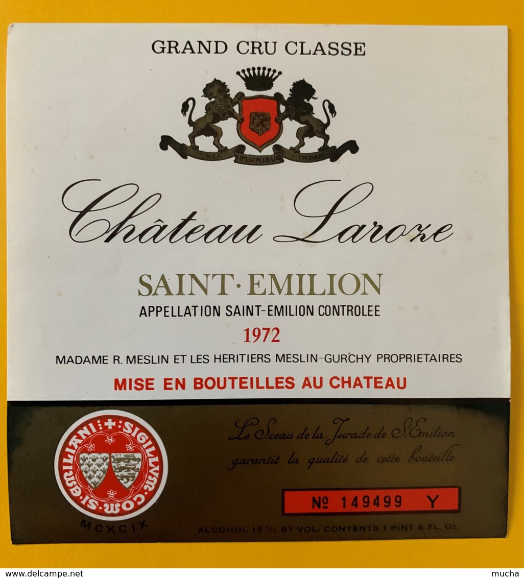 10350 - Château Laroze 1972 Saint Emilion - Beaujolais