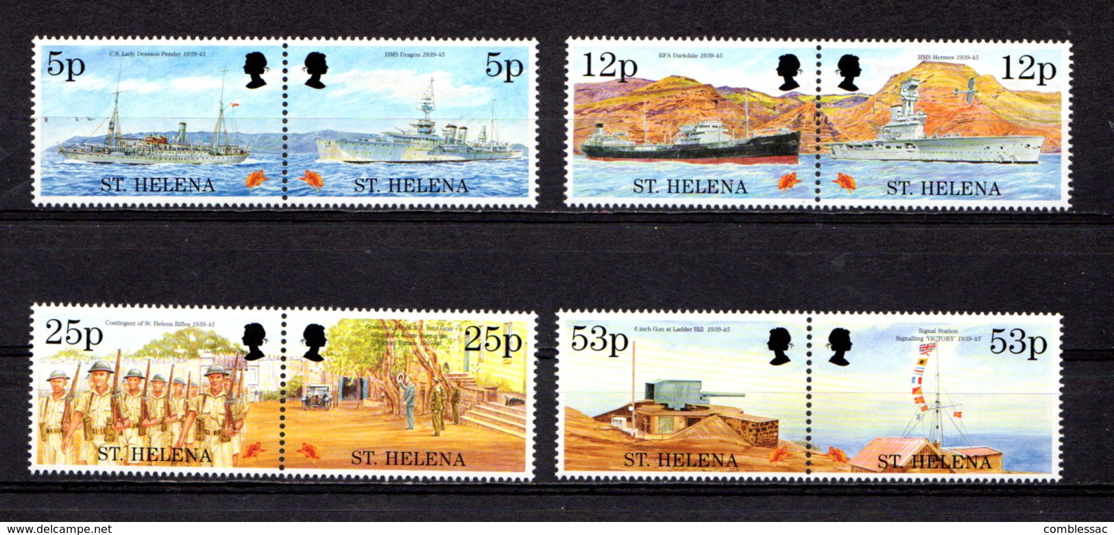 SAINT  HELENA    1995    50th  Anniv  Of  End  Of  2nd  World  War    Set  Of  4  Pairs    MNH - Saint Helena Island