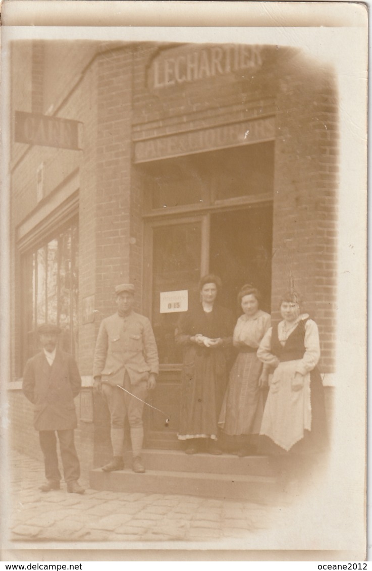 27 Louviers. Carte Photo Café Lechartier - Louviers