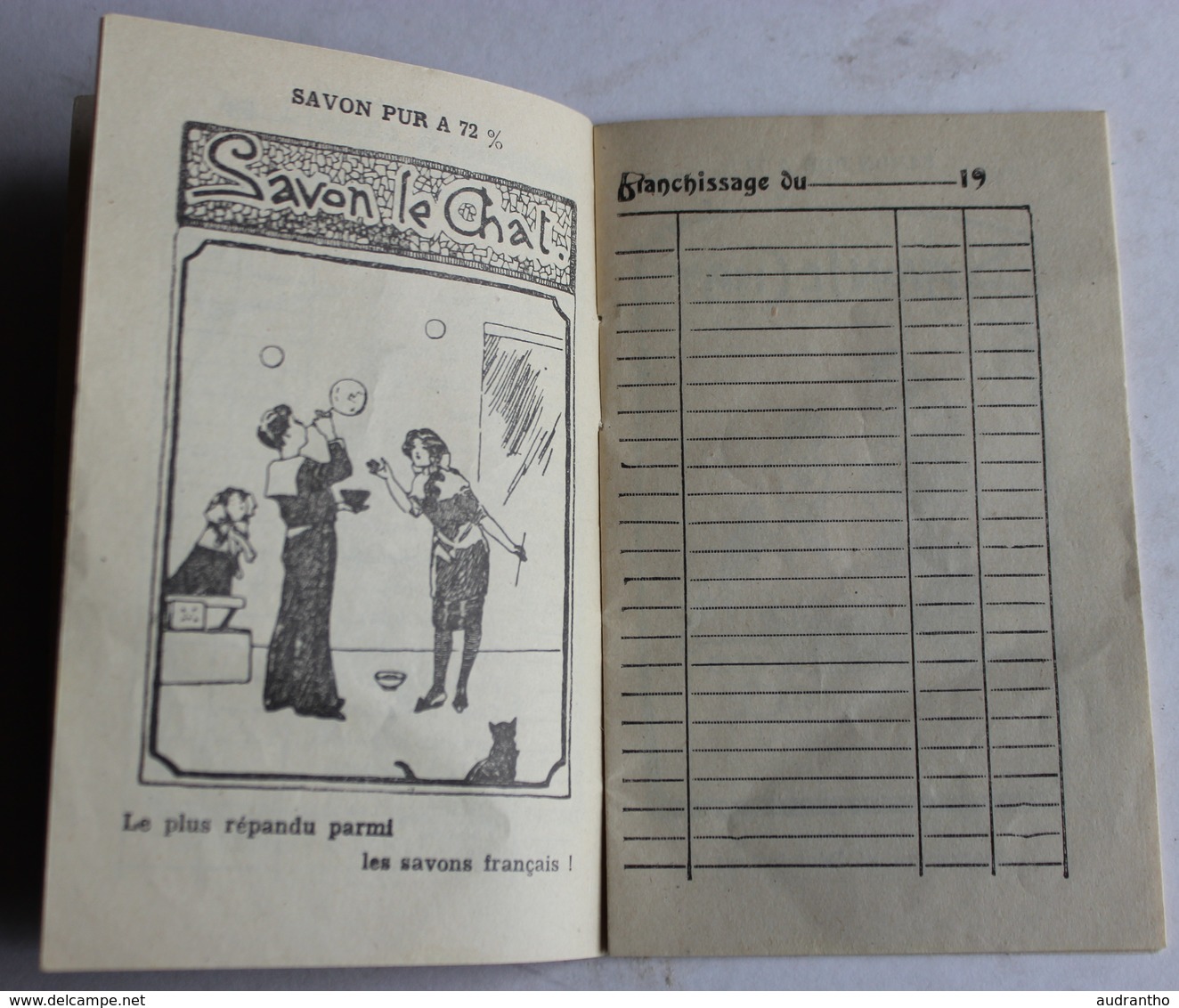 Beau Calendrier Publicitaire 1929 Savon Le Chat C. Ferrier & Cie Marseille Carnet De Blanchissage Illustrations - Autres & Non Classés