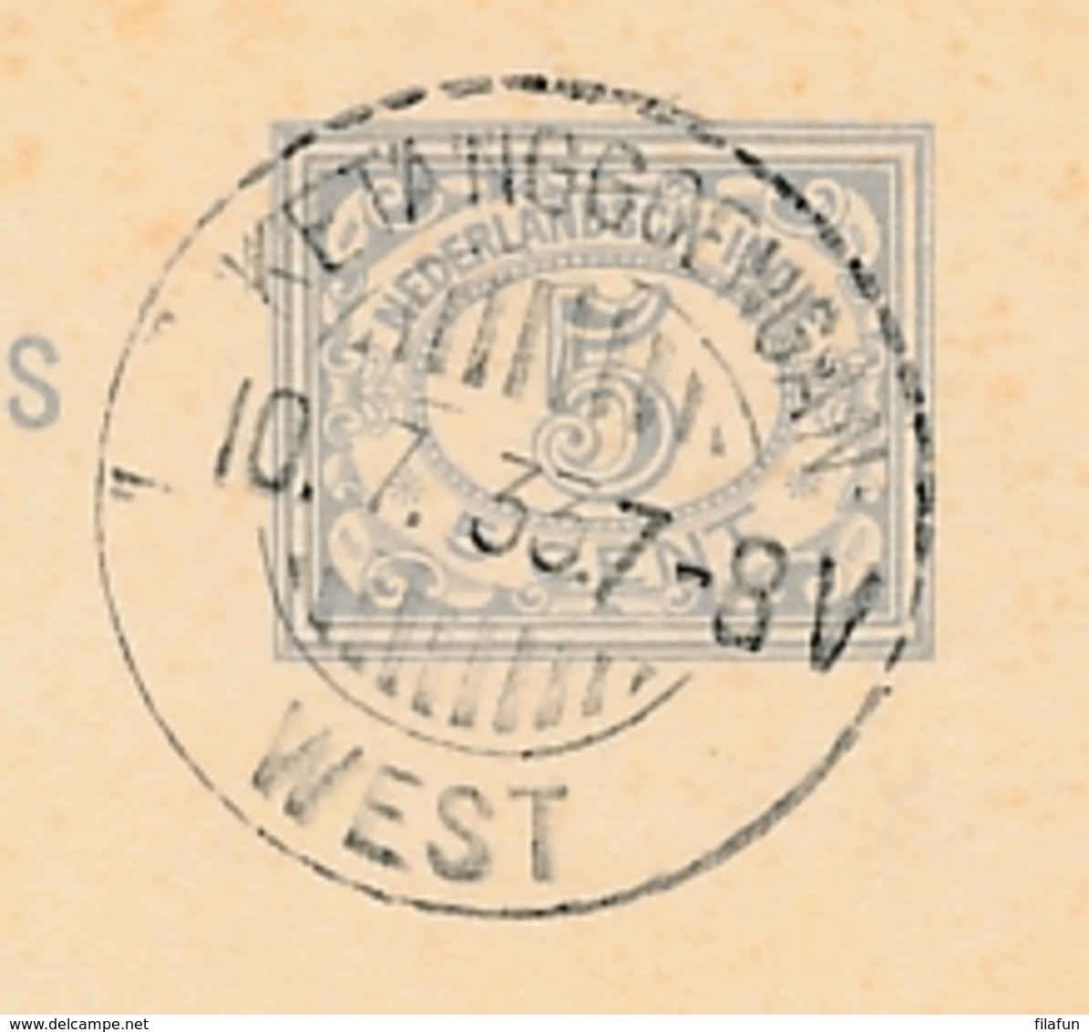 Nederlands Indië - 1955 - 5 Cent Cijfer, Briefkaart G54 Van LB KETANGGOENGAN/WEST Naar Scheveningen / Nederland - Nederlands-Indië