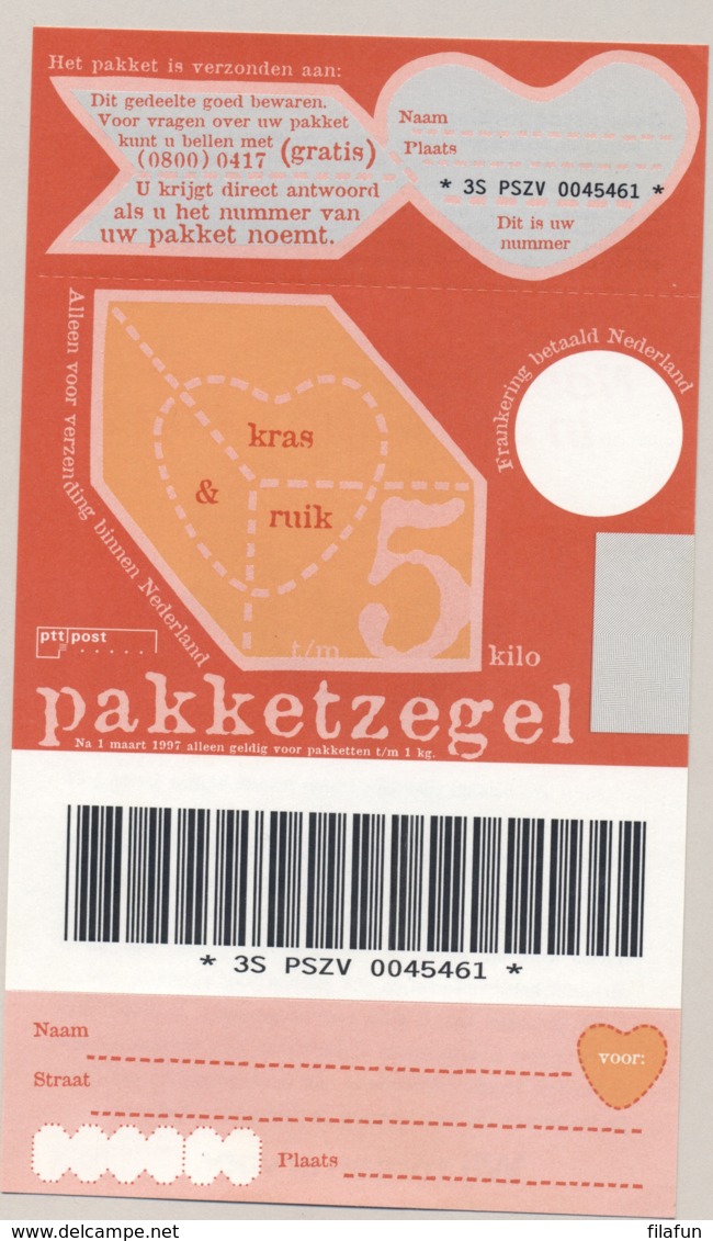 Nederland - 1997 - Pakketzegel Kras & Ruik - Ongebruikt - Ganzsachen