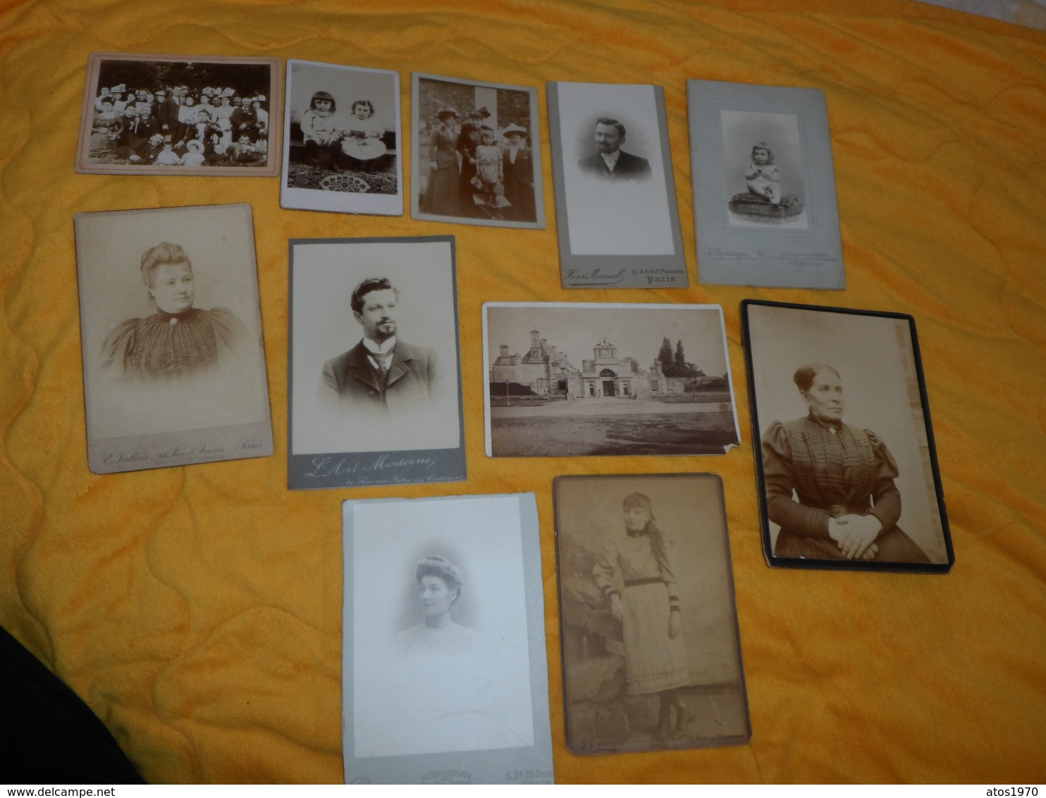 LOT DE 15 PHOTOS CARTONNEES ANCIENNES DIVERS PORTRAIT, FAMILLE, LIEUX...DATE ?... - Altri & Non Classificati