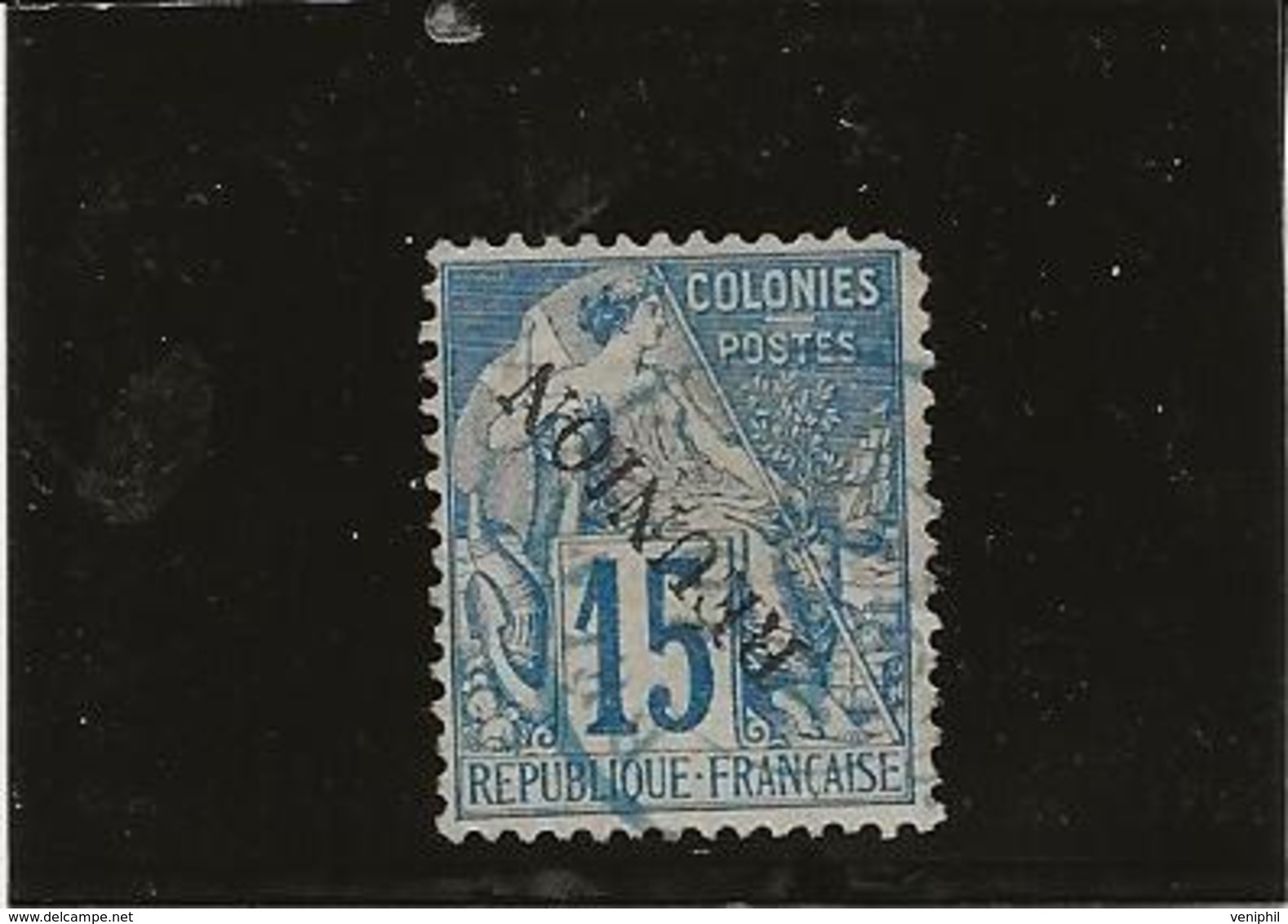 REUNION - VARIETE DU N° 22 -SURCHARGE RENVERSEE - ANNEE 1891 - DENT COURTE ANGLE SUP DROIT -COTE :150 € - Used Stamps