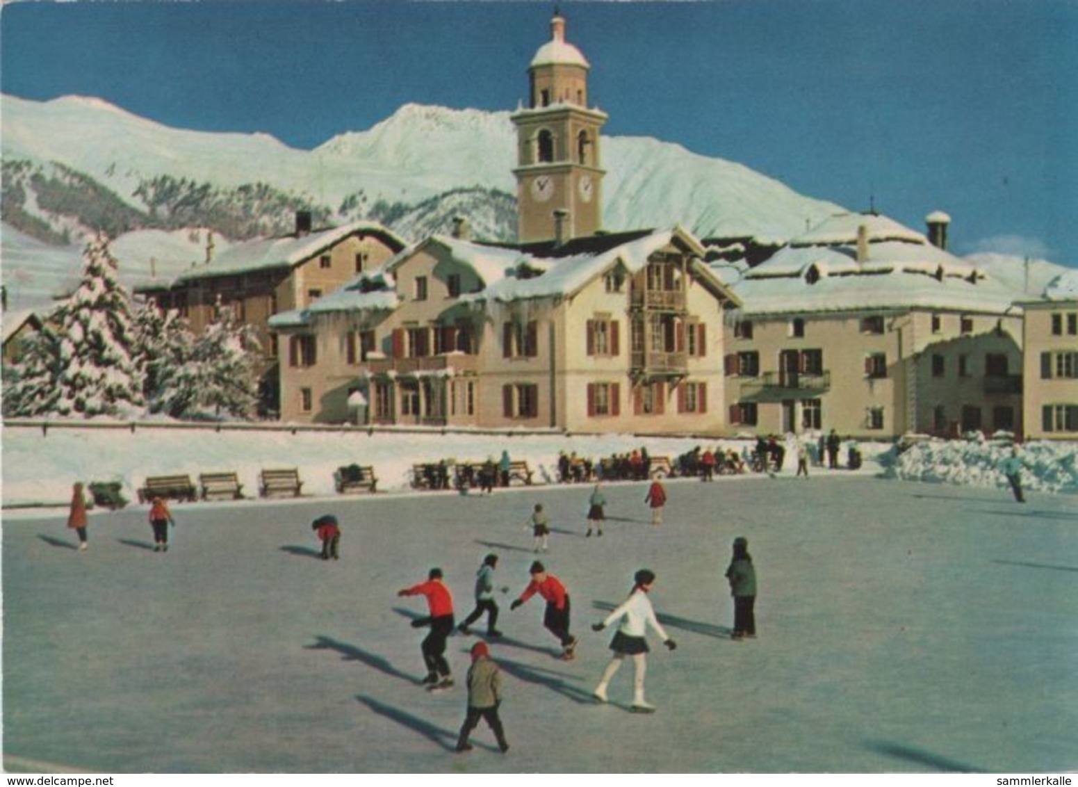 Schweiz - Celerina/Schlarigna - Dorfpartie Mit Eisplatz - Ca. 1980 - Celerina/Schlarigna