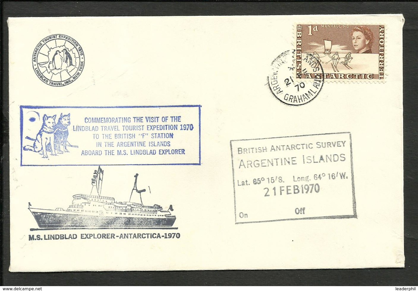 BRITISH ANTARCTIC TERRITORY, ARGENTINA ISLANDS 1970 CANCELATION COVER - FDC