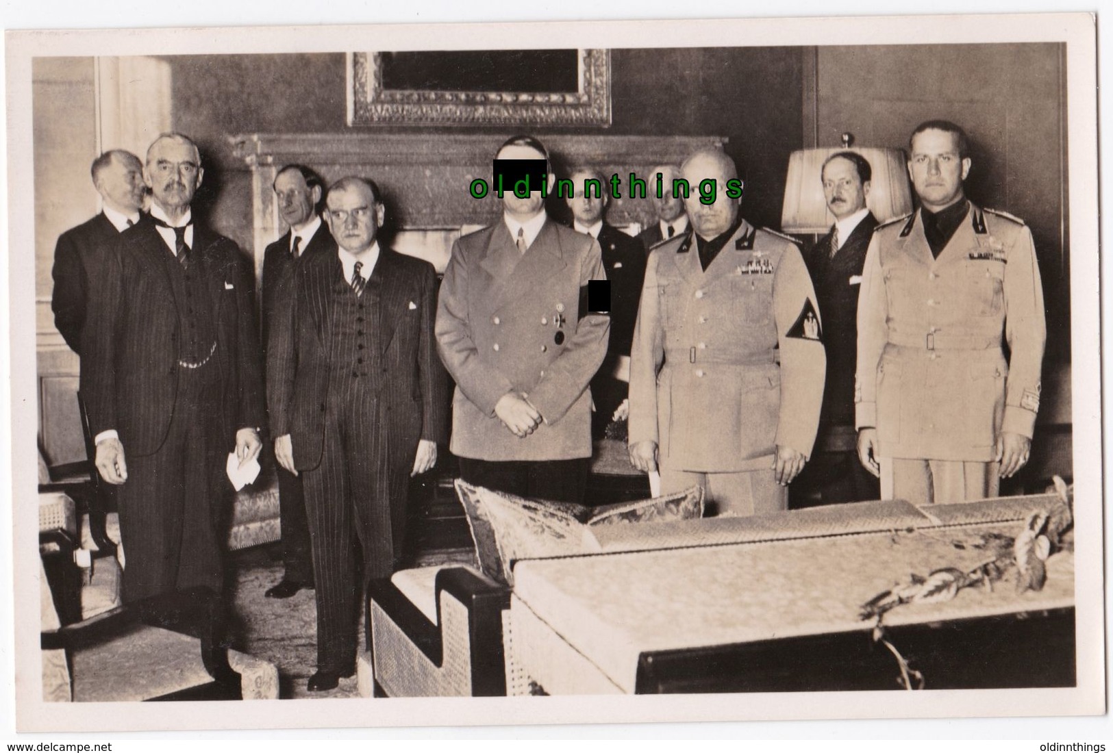 Historische Viermächte-Konferenz München 29.9.38 Hoffmann Fotokarte 1934 - 1939-45
