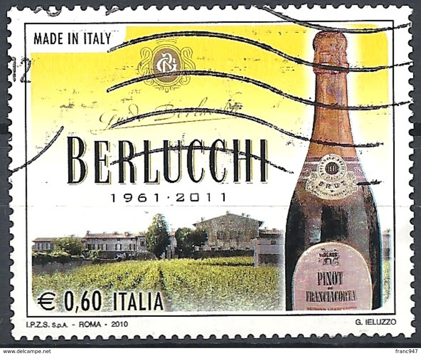 Italia, 2010 Berlucchi 0,60 € # Sassone 3211 - Michel 3421 - Scott 3038  USATO - 2001-10: Usados