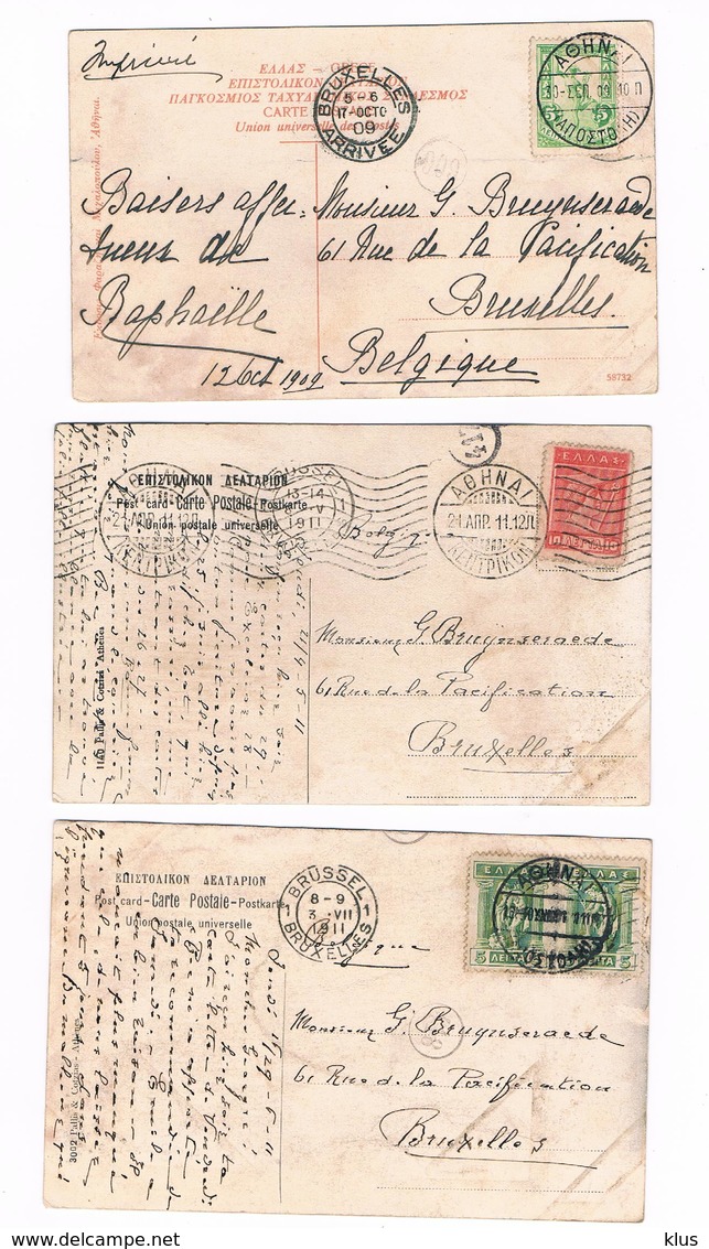 Greece 3 Covers To Belgium - Lettres & Documents
