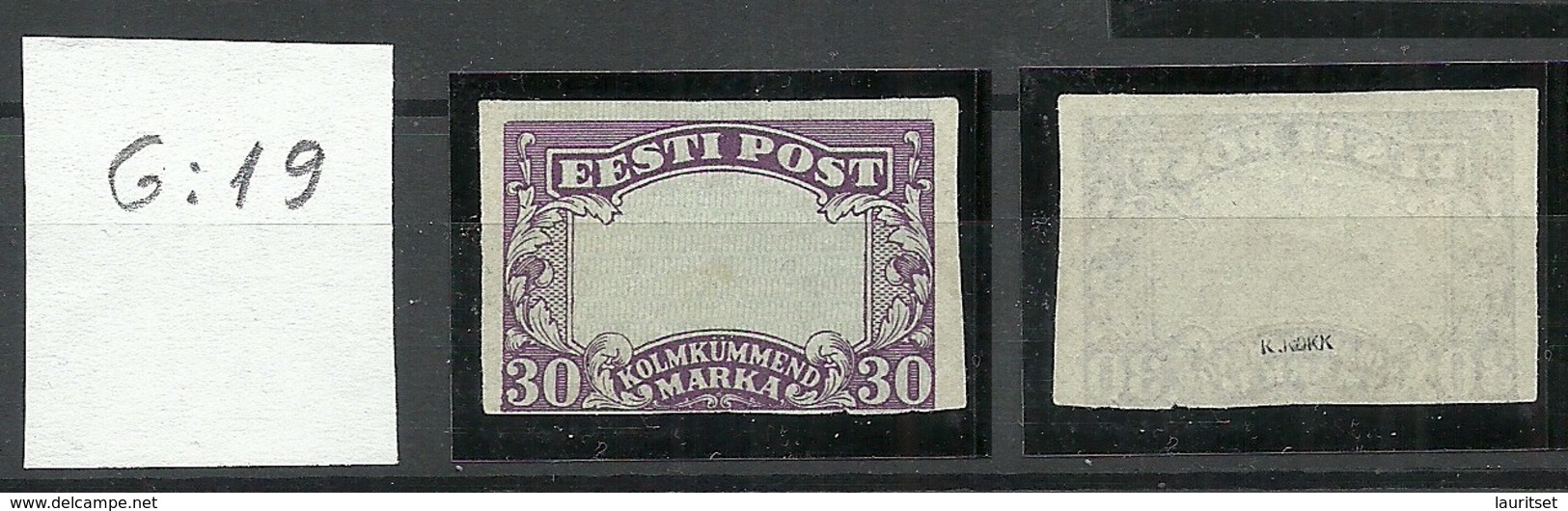 ESTLAND Estonia 1924 Michel 55 Probedruck Proof Essay Frame Only - Estland