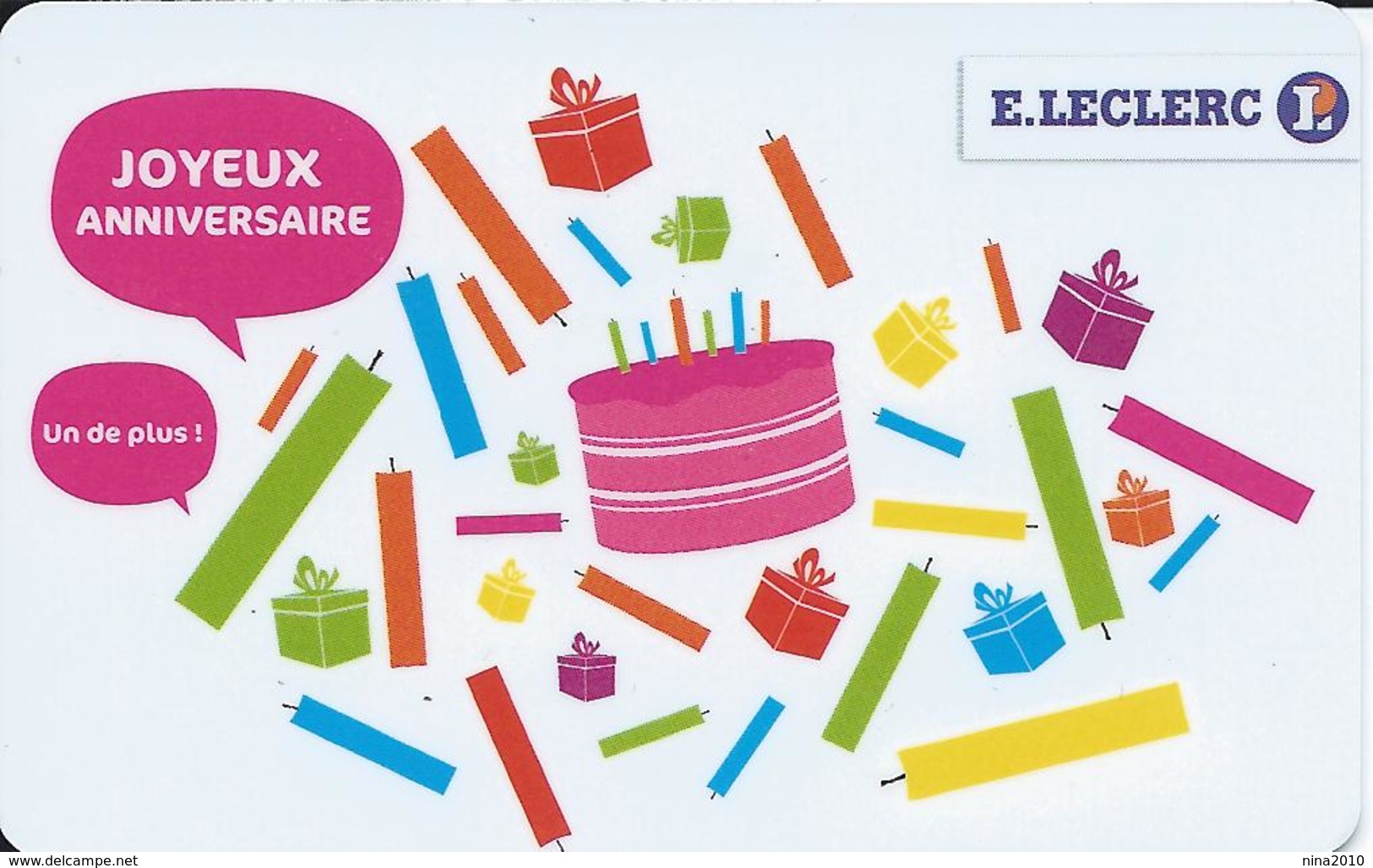 Carte Cadeau - E. LECLERC - Joyeux Anniversaire - Ancien Logo - GIFT CARD /GESCHENKKARTE - Gift Cards