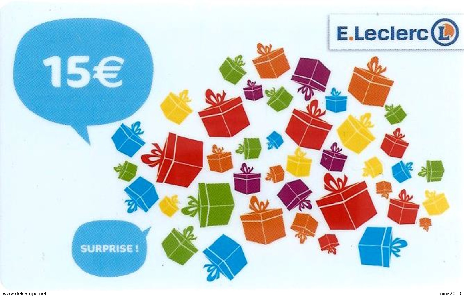 Carte Cadeau - E. LECLERC - 15 € - Nouveau Logo - GIFT CARD /GESCHENKKARTE - Gift Cards