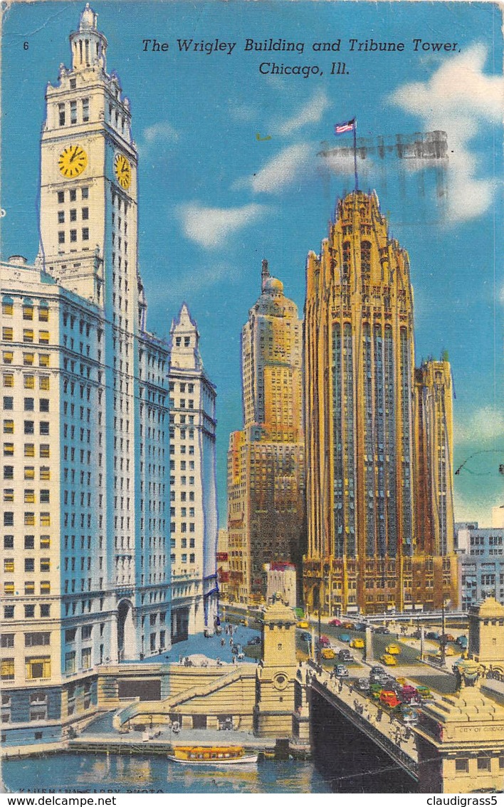 0385 "THE WRIGLWEY BUILDING AND TRIBUNE TOWER - CHICAGO - ILL." CART. ORIG. SPED. 1958 - Chicago