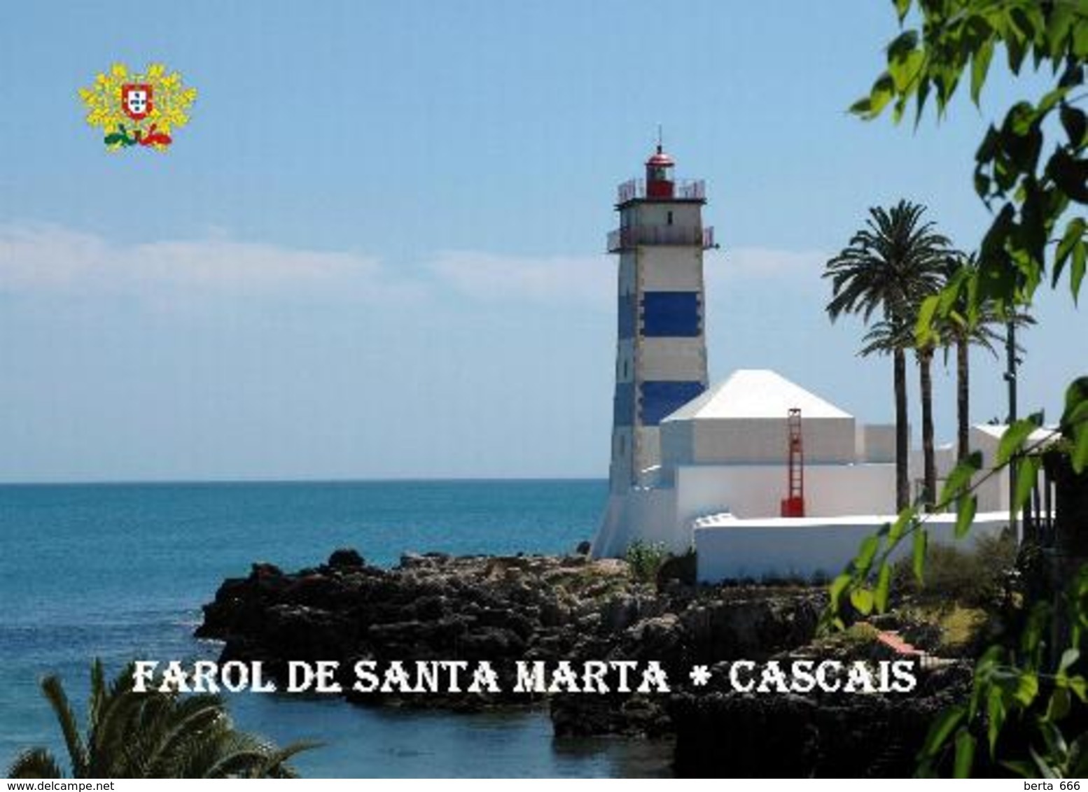 AK Leuchturm Portugal Cascais Santa Marta Lighthouse New Postcard - Leuchttürme