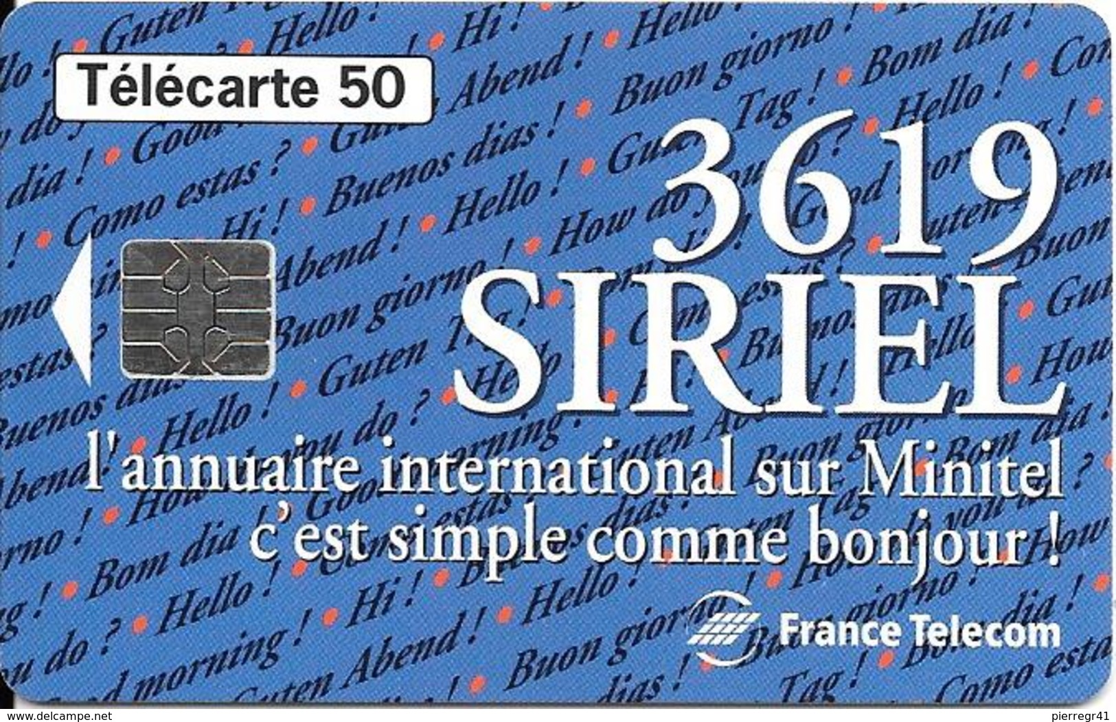 CARTE-PUBLIC-50U-F514.DN.JD-36.19 -3619 SIRIEL-N° Série A 4A013583 UTILISE-TBE- - 1994