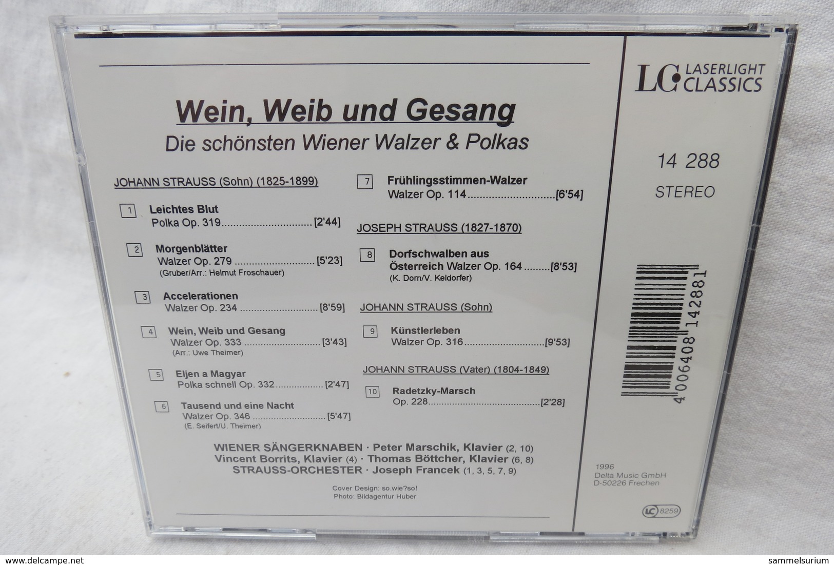 CD "Wiener Sängerknaben / Strauss-Orchester" Wein, Weib Und Gesang, Die Schönsten Wiener Walzer & Polkas - Autres - Musique Allemande