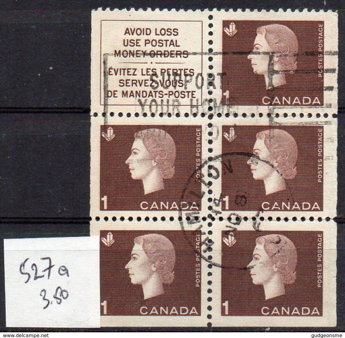 1962 Booklet Pane SG527a Used - Used Stamps