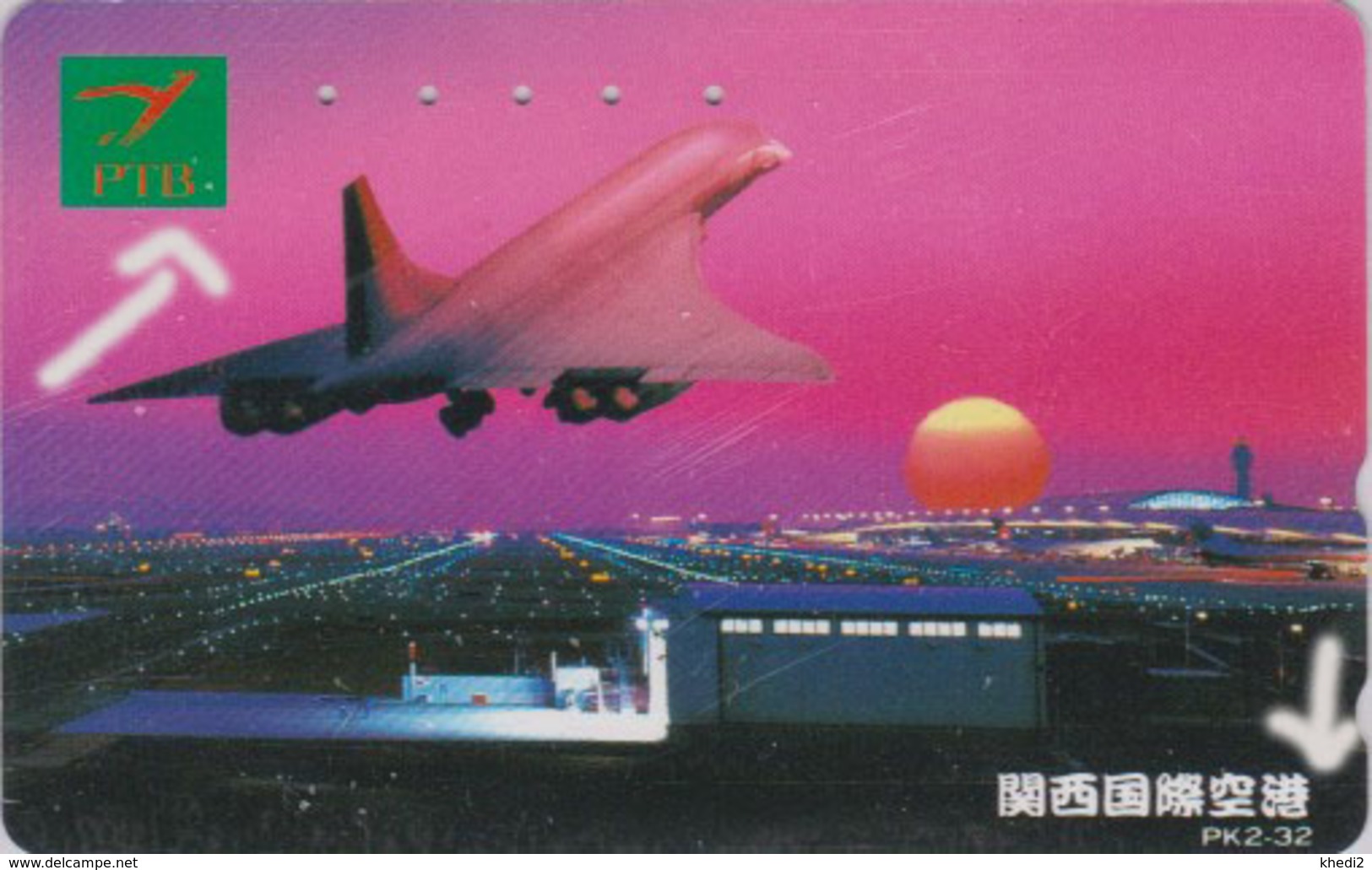 Télécarte Japon / 110-011 B - AVION - CONCORDE - AIRLINES & Sunset Japan Phonecard  - Aviation France  2271 - Airplanes