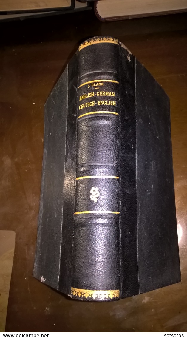 ENGLISH-GERMAN  GERMAN-ENGLISH DICTIONARY: J. KLARK - Ed. COLLINS (London 1969) - Half Leather Bound  - 526 Pages - Dictionnaires