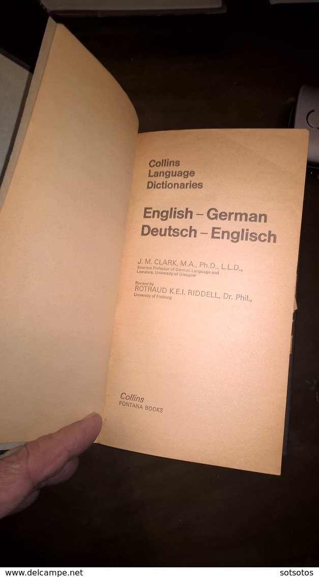 ENGLISH-GERMAN  GERMAN-ENGLISH DICTIONARY: J. KLARK - Ed. COLLINS (London 1969) - Half Leather Bound  - 526 Pages - Woordenboeken