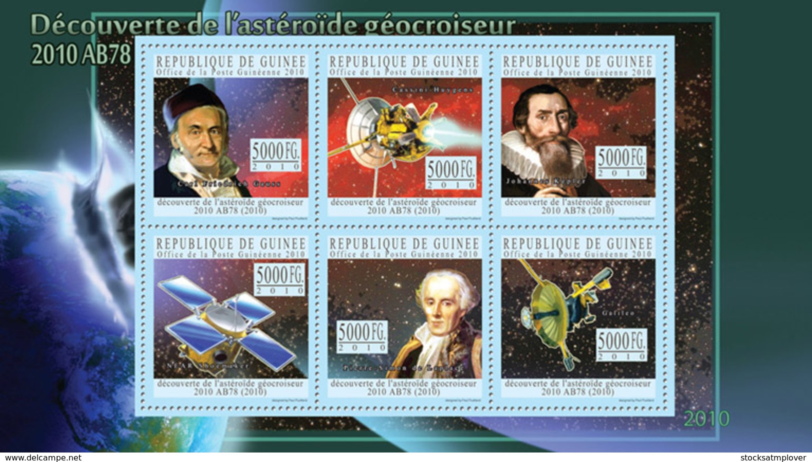 Guinea 2010  Discovery Of Near-Earth Asteroid， J.Kepler, Galileo, Cassini-Huygens - Guinea (1958-...)