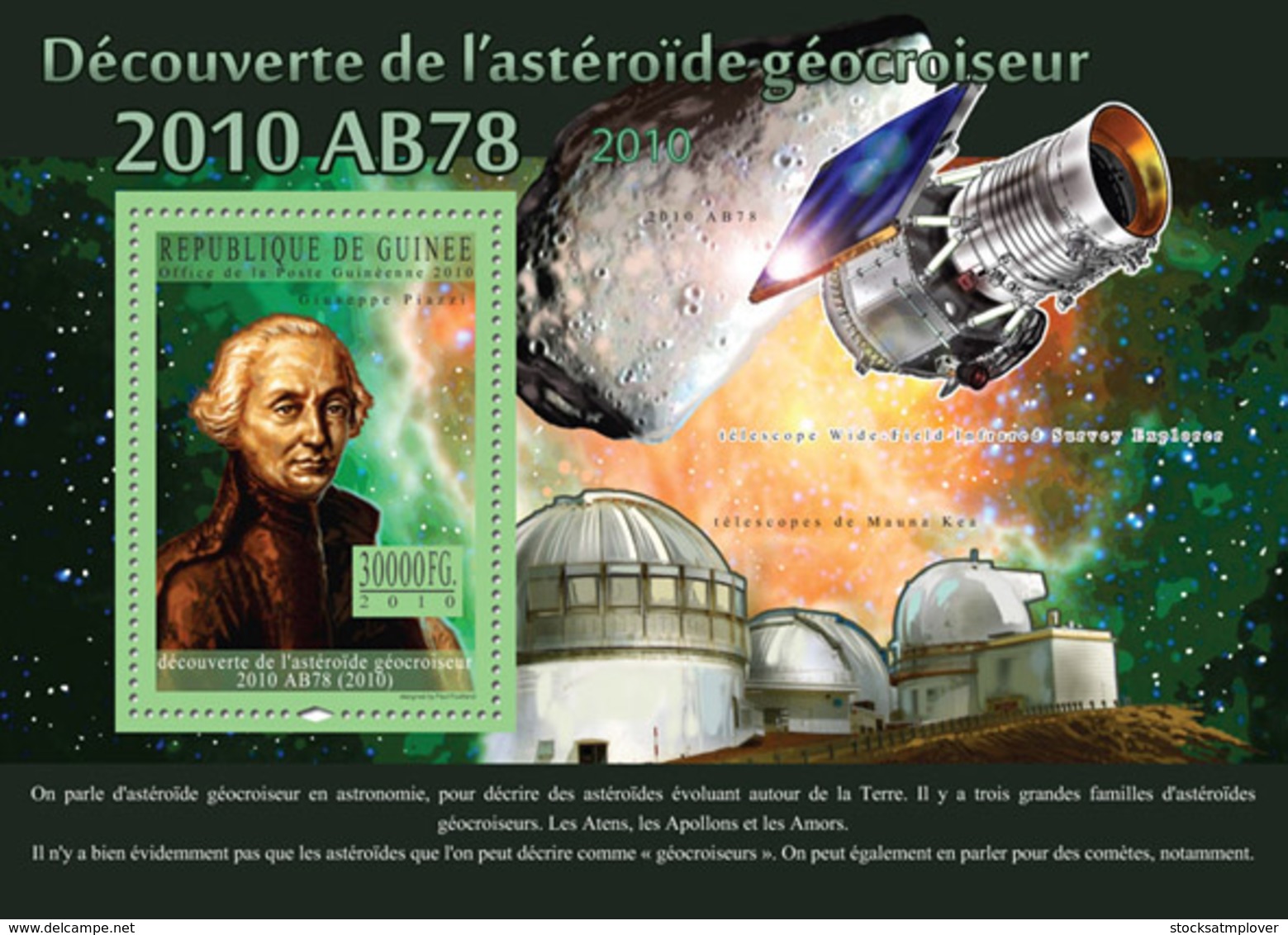 Guinea 2010  Discovery Of Near-Earth Asteroid， Giuseppe Piazzi - Guinea (1958-...)