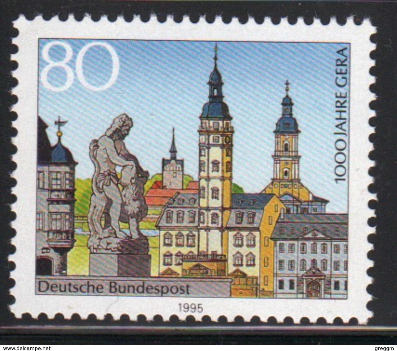 Germany 1995 Single Stamp To Celebrate The Millenary Of Gera. - Unused Stamps