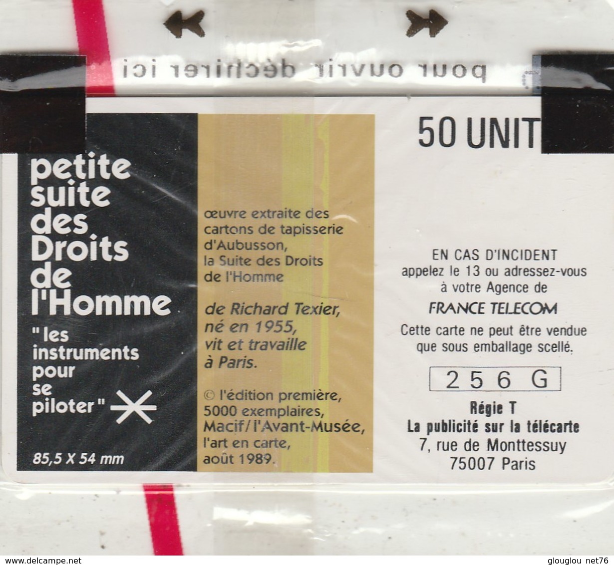 TELECARTE 50...LA PETIT SUITE DES DROITS DE L'HOMME....NEUVE SOUS BLISTER - 50 Units