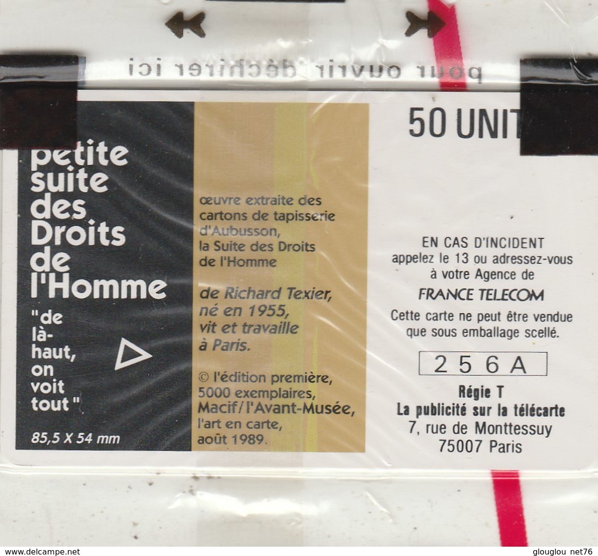 TELECARTE 50...LA PETIT SUITE DES DROITS DE L'HOMME....NEUVE SOUS BLISTER - 50 Units