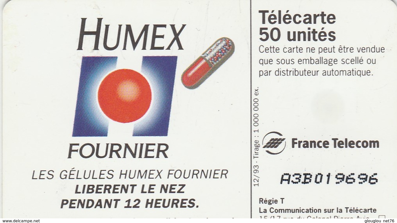 TELECARTE 50... HUMEX FOURNIER (A COLLE) - 50 Units