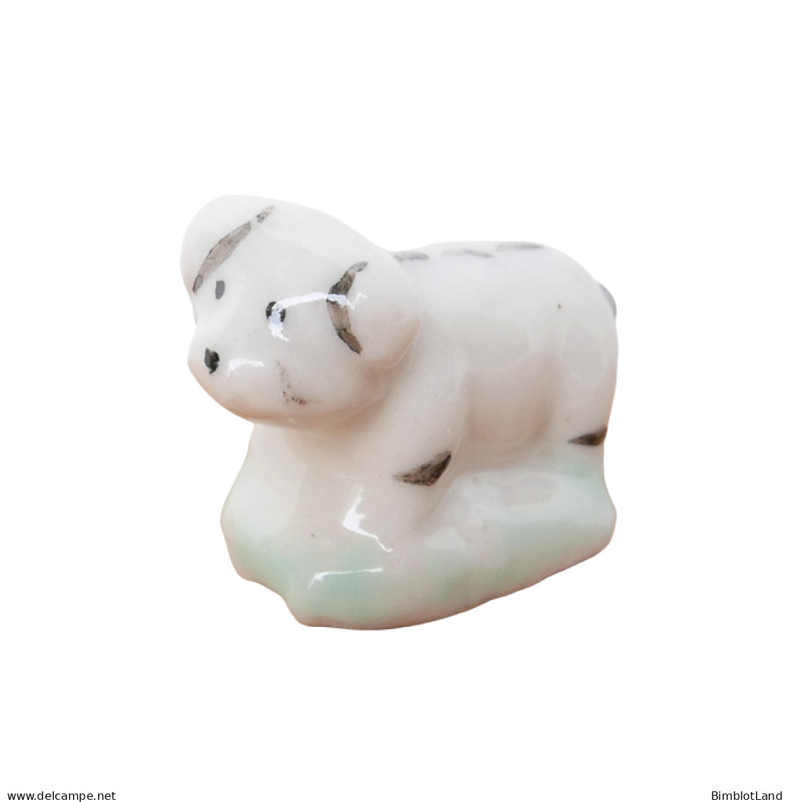 Feve Ancienne Santon Creche Mouton 25 X 15 Mm Porcelaine Figurine Miniature - Santons