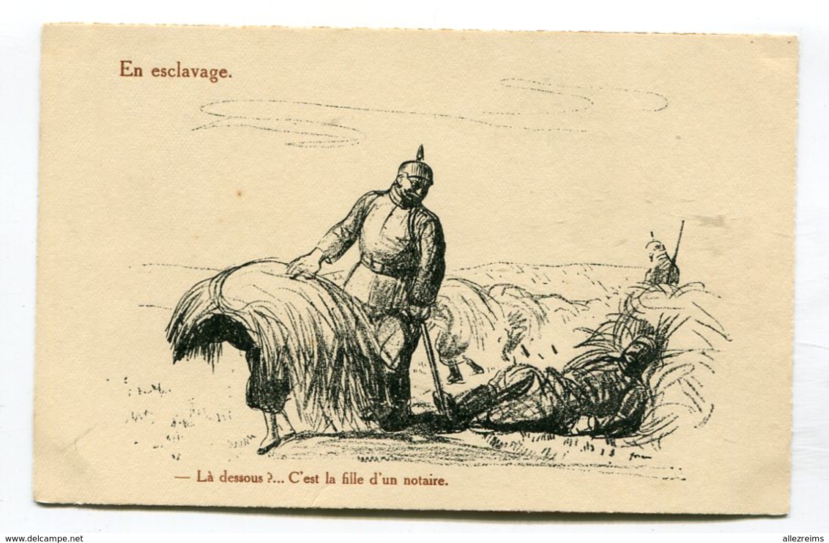 CPA Militaria : Humour : Esclavage Fille De Notaire Carte Illustrateur   A   VOIR   !!! - Humoristiques