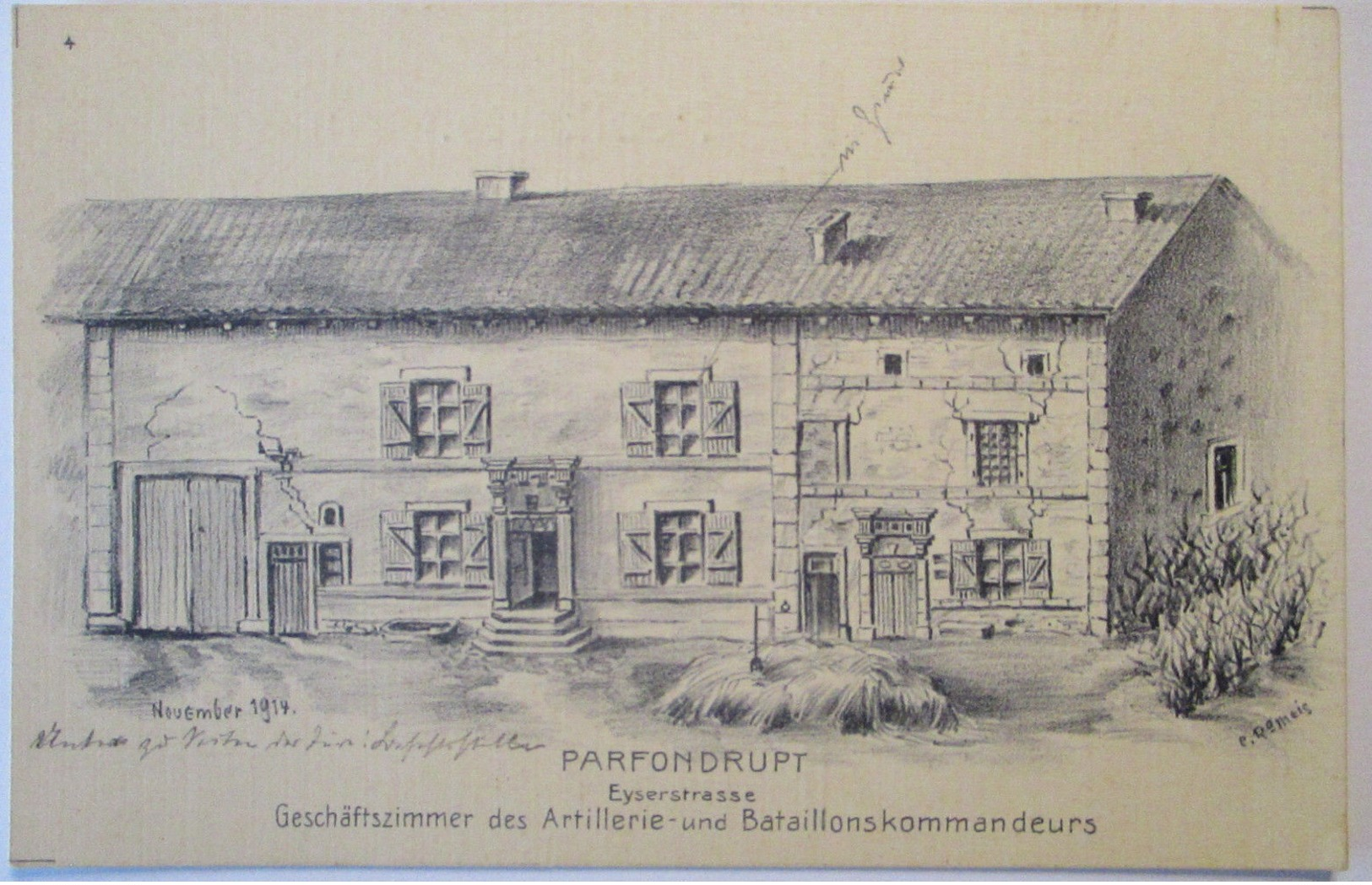 Parfondrupt, Eyserstrasse, Geschäftszimmer Des Kommandeurs 1914  - Lothringen